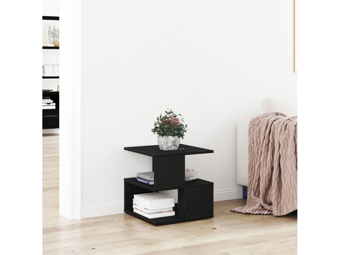 Mesa auxiliar  Mesa auxiliar  Mesa auxiliar de roble negro de 40 x 40 x 40 cm, madera de ingeniería Wsd554685 Lovely Home