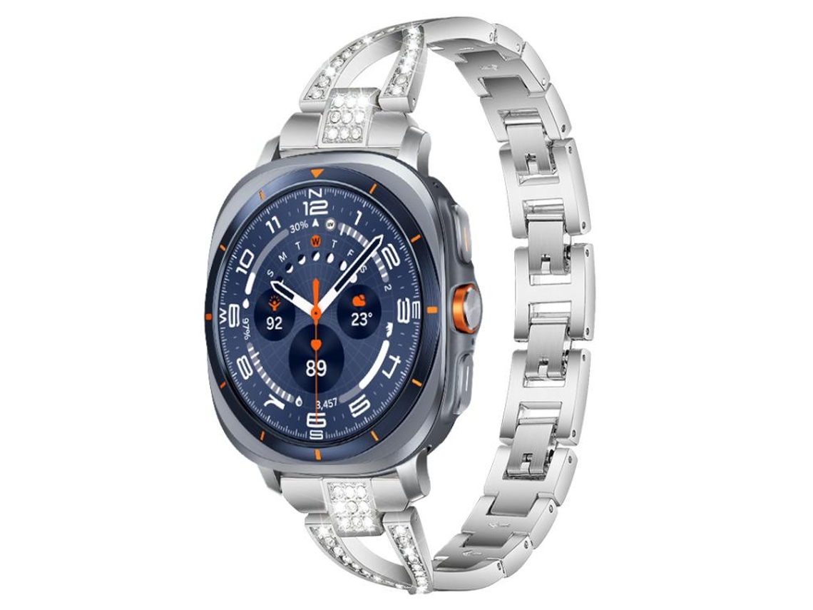 Pulsera para Samsung Galaxy Watch Ultra - Metal con diamante en forma de X (47 mm)