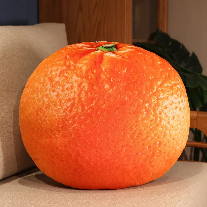(naranja 40 Cm) Almohada Para Adultos, Cojín, Cojín De Asiento, Cojín De Respaldo, Serie Frutas Simuladas