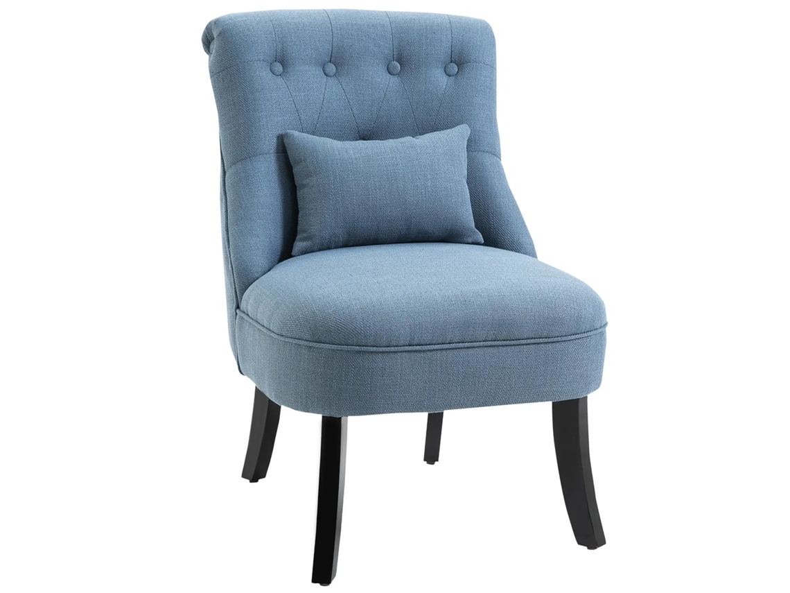 Sillón Reclinable Para Tv, Lino, Azul, 52,5 X 69 X 77 Cm