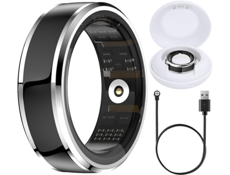 Smart Ring con caja de carga inalámbrica, frecuencia cardíaca durante el sueño, oxígeno en sangre, monitor de movimiento corporal (negro, 11#) CHRO...