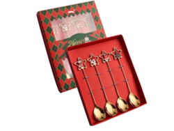 Conjunto de Talheres de Aço Inoxidável de Natal 4 Und 