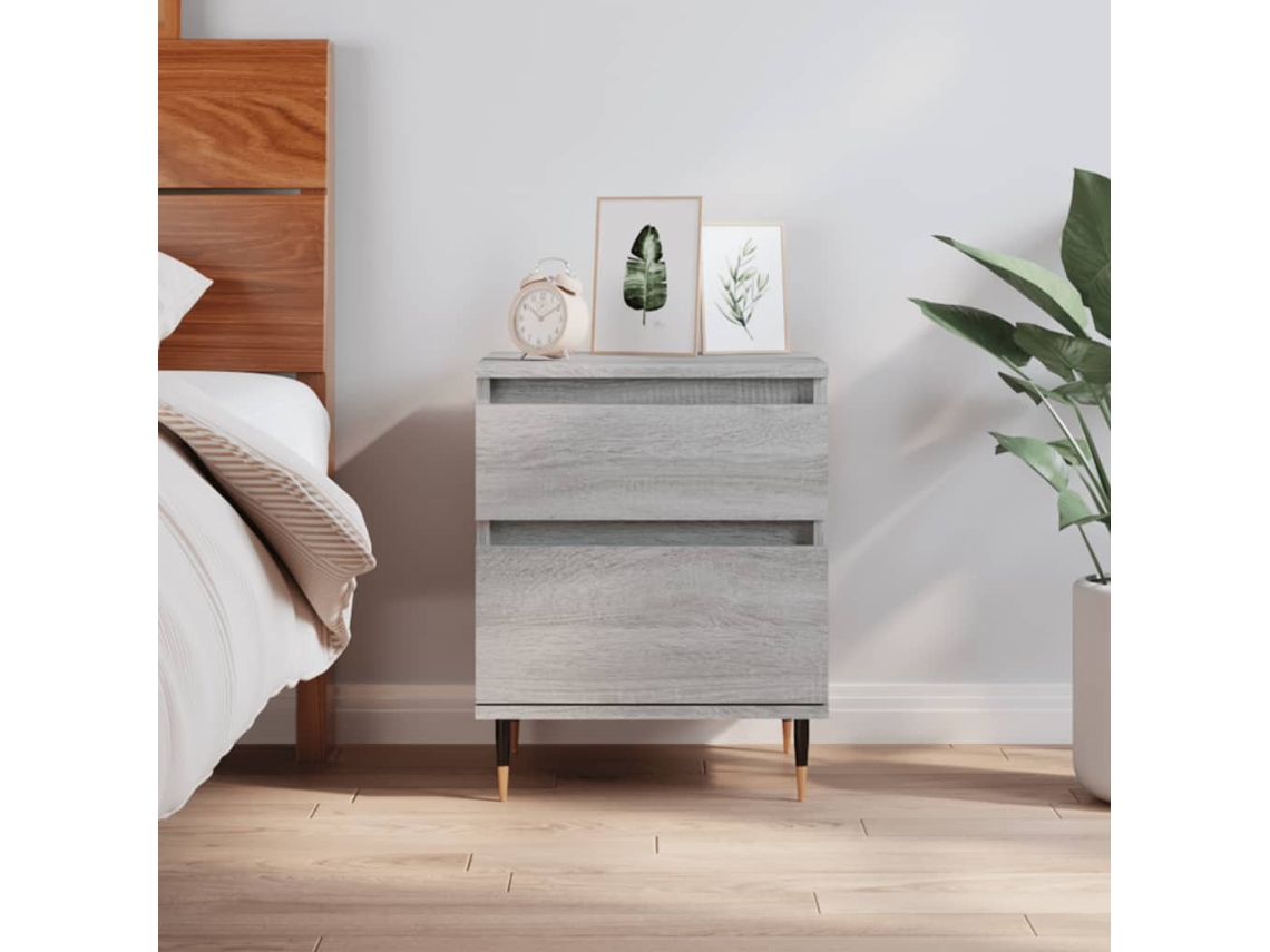 Mesita de Noche Ingeniería Sonoma Madera Gris (40x35x50cm)