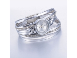 Reloj De Pulsera De Estilo Retro Para Mujer Con Delicados Diamantes De Imitación, Movimiento De Cuarzo De Aleación, Color Plata.