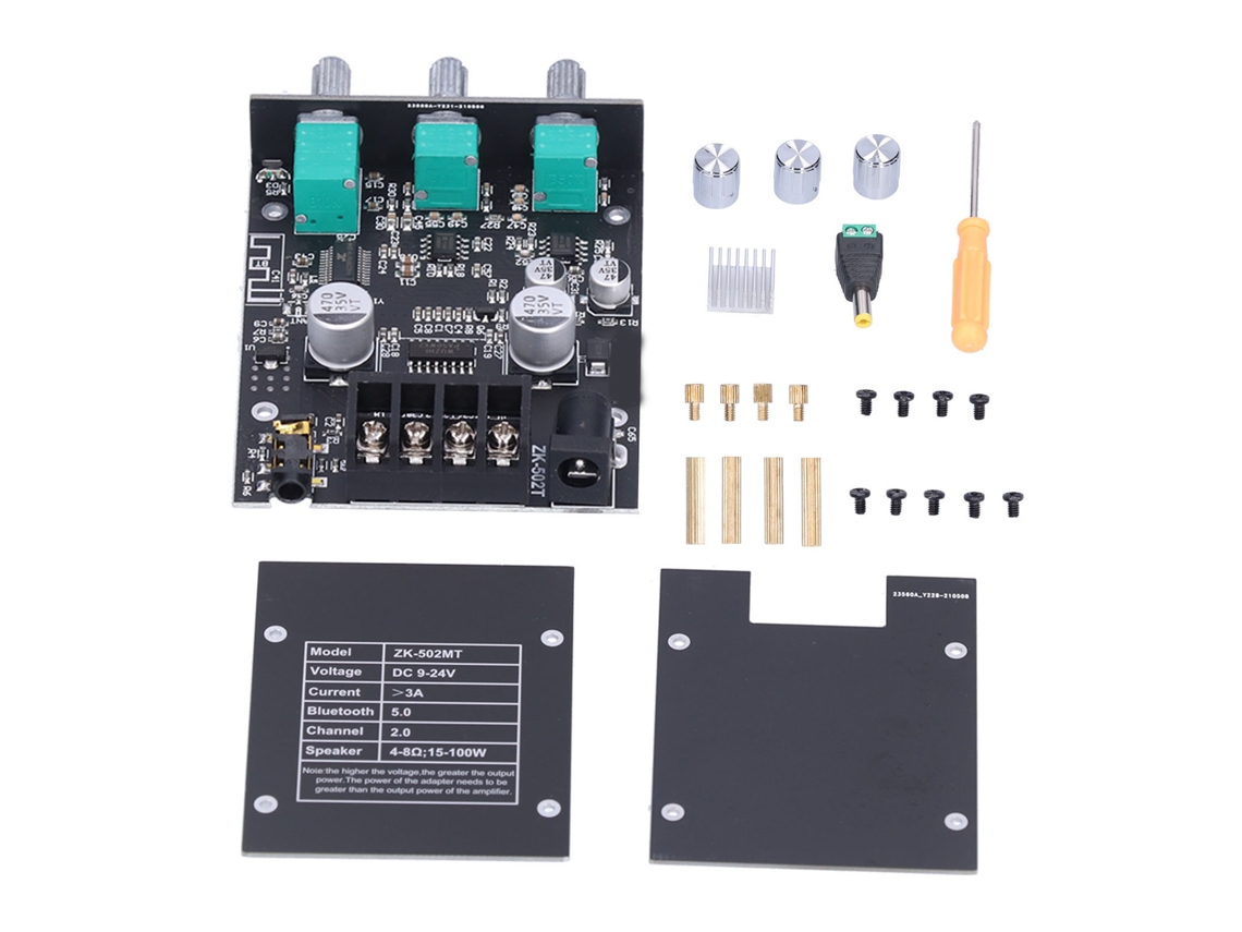 Módulo Amplificador De Potencia Estéreo 2.0 2x50w Ajuste Alto/bajo Placa De Audio Dc 9-24v