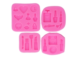 4 Moldes De Silicona Antiadherentes De Grado Alimenticio Para Pasteles, Chocolate Y Fondant.