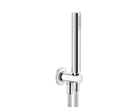 Conjunto de ducha GESSI Inciso, con codo de conexión a la pared 1/2 y soporte, manguera de 1,50 m y cabezal de ducha anticalcáreo, 58123