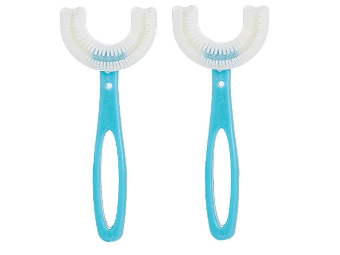 Juego de cepillo de dientes bucal completo en forma de U de 2 piezas para niños, 12,5 cm Hwy GOKOCO