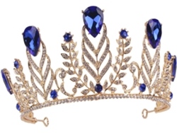 Corona Nupcial Con Elegante Accesorio Para La Novia, Tiara Azul Para Y