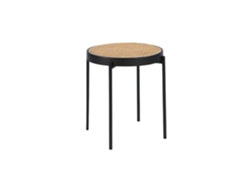 Mesa Rincón ANGEL CERDA (Negro y Beige - Rattan - Ø52 x 52 cm)