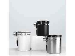 Contenedor para granos de café con cuchara, recipiente de acero inoxidable para baristas, ideal para almacenar y conservar té y café en polvo.