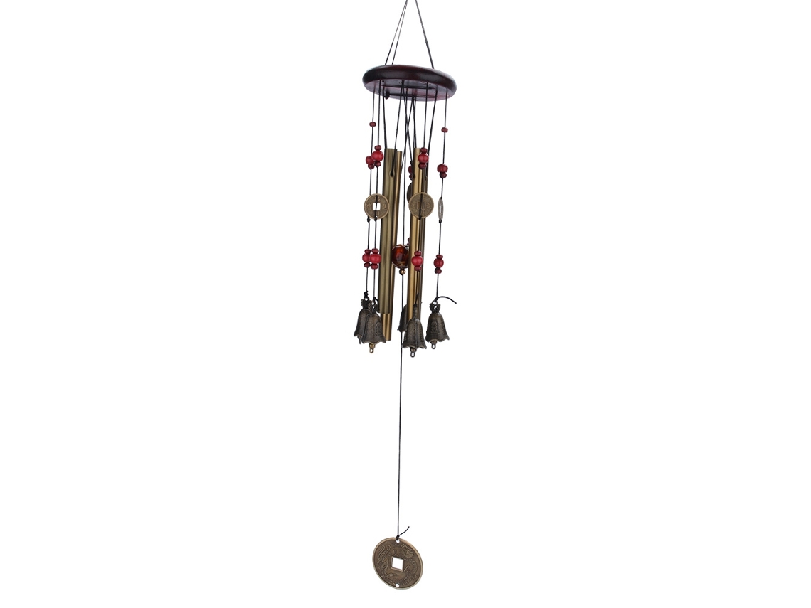 Campanilla De Viento De Bronce Con 4 Tubos Y 5 Campanas Para Jardín, Hogar, Decoración Exterior, Regalo.