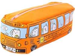 Estuche Para Lápices Nuobesty De Gran Capacidad Con Estampado De Autobús Escolar Y Cierre De Cremallera Para Material Escolar.