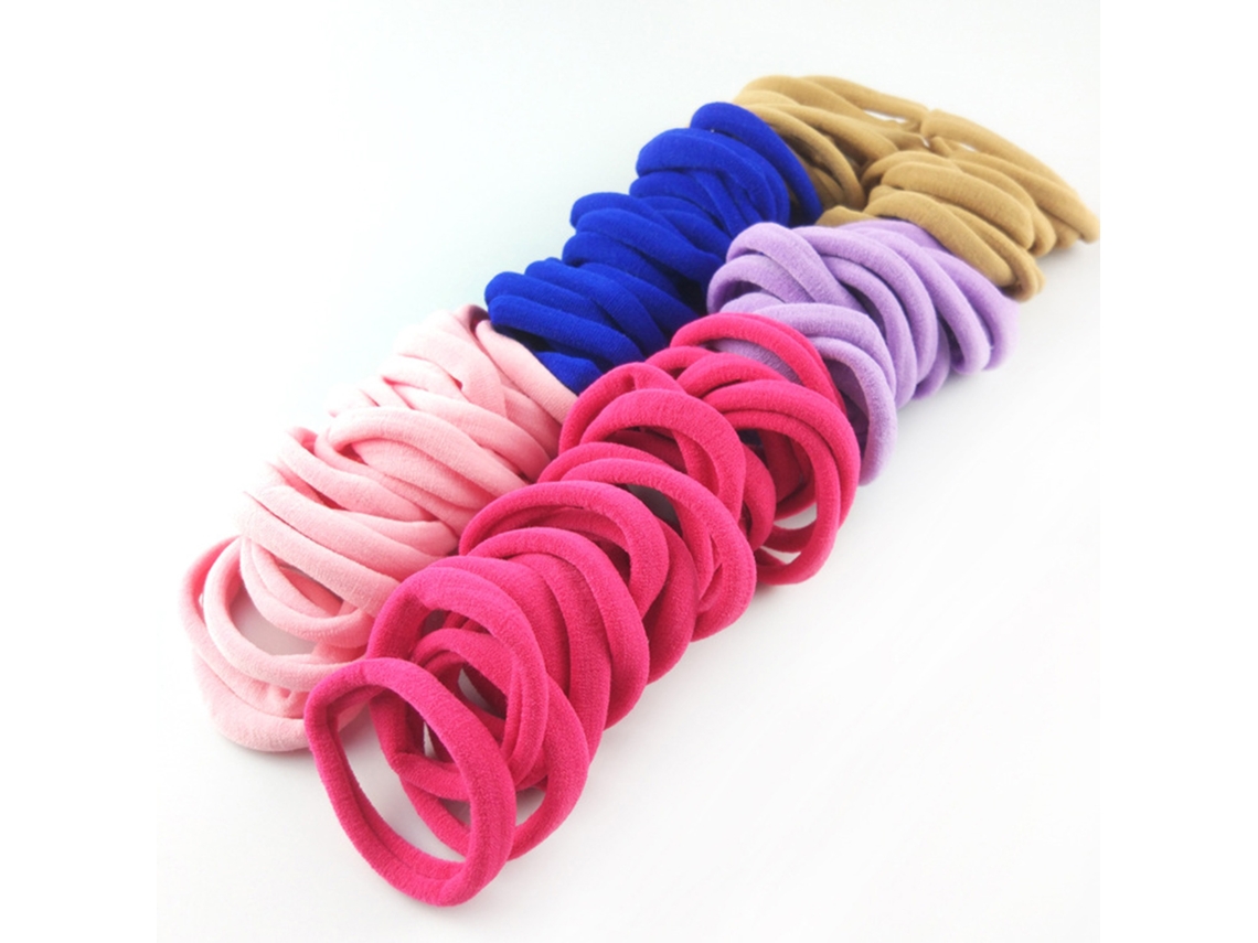 Vlrla-100unidades Seamless High Elastic Cotton Cabelo Ties Para Thick Cabelo