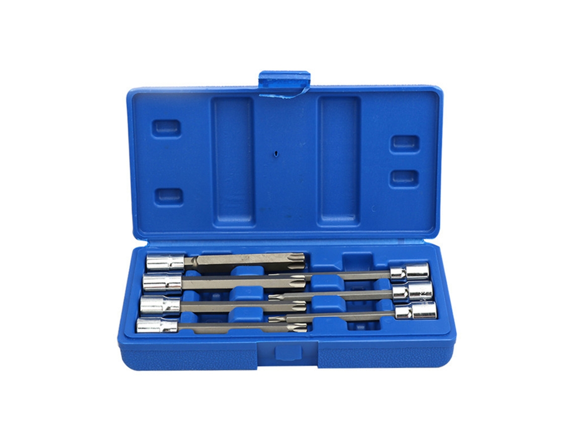 Juego De 7 Llaves De Vaso Torx Extralargas, Acero Cr-v, 3/8 De Pulgada T25-t60