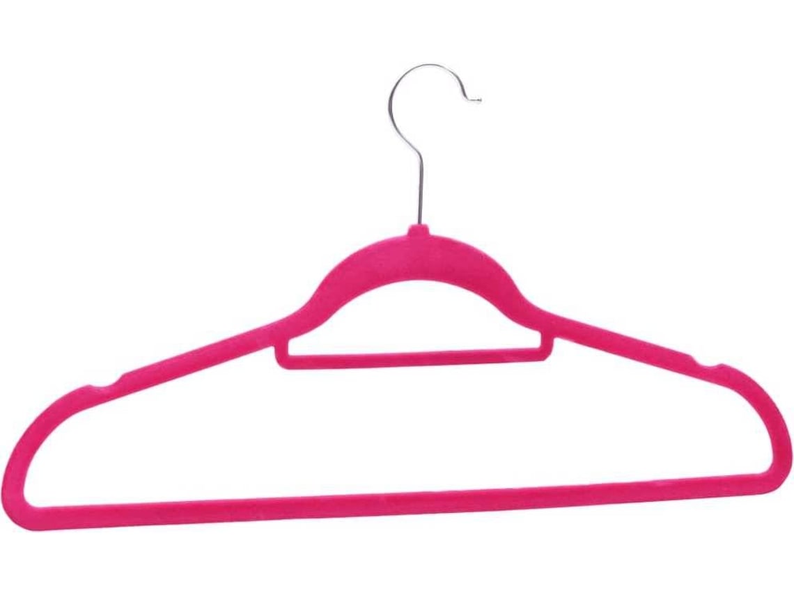 vidaXL Juego de perchas ropa 100 uds antideslizantes terciopelo rosa