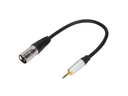Cable Adaptador Mono Macho De 3,5 Mm A Xlr Macho De 3 Pines Con Baño De Oro, 0,3 M, Pvc Y Aleación De Zinc.