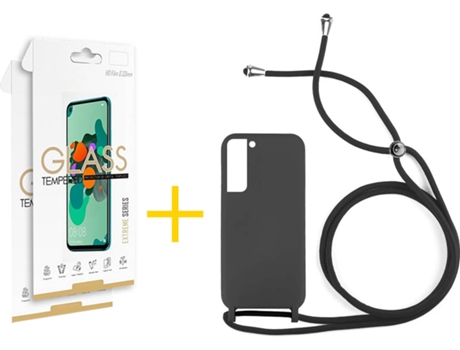 Carcasa + 2 Protectores de Pantalla para Samsung Galaxy S22 Plus 5G SKYHE Negro