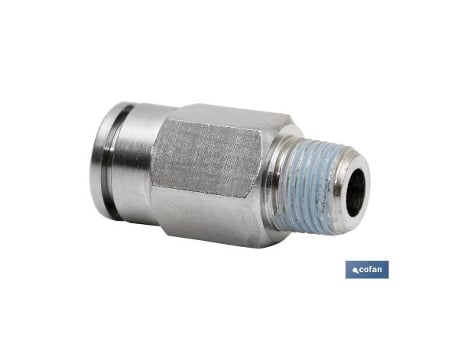 Conexion recta tubo 14mm. macho 3/8 caja 5 unid.