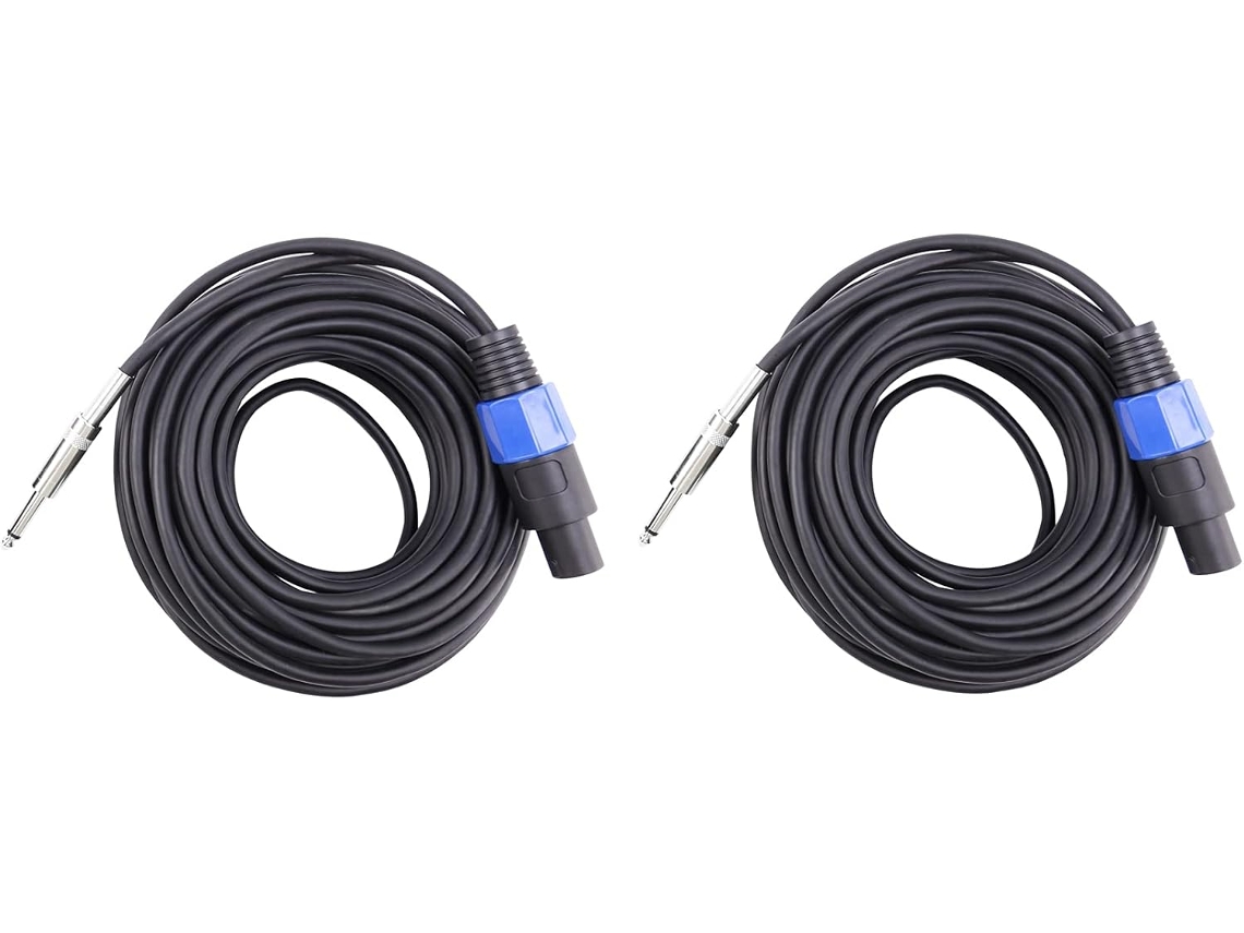 Paquete De 2 Cables Para Altavoces Speakon Macho A 1/4 De Pulgada Awg