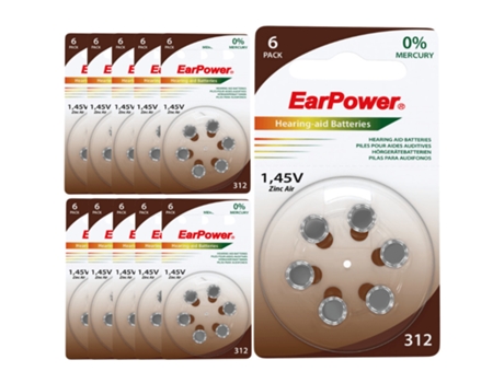 Pilas Para Audfonos Earpower A312 10 Placas