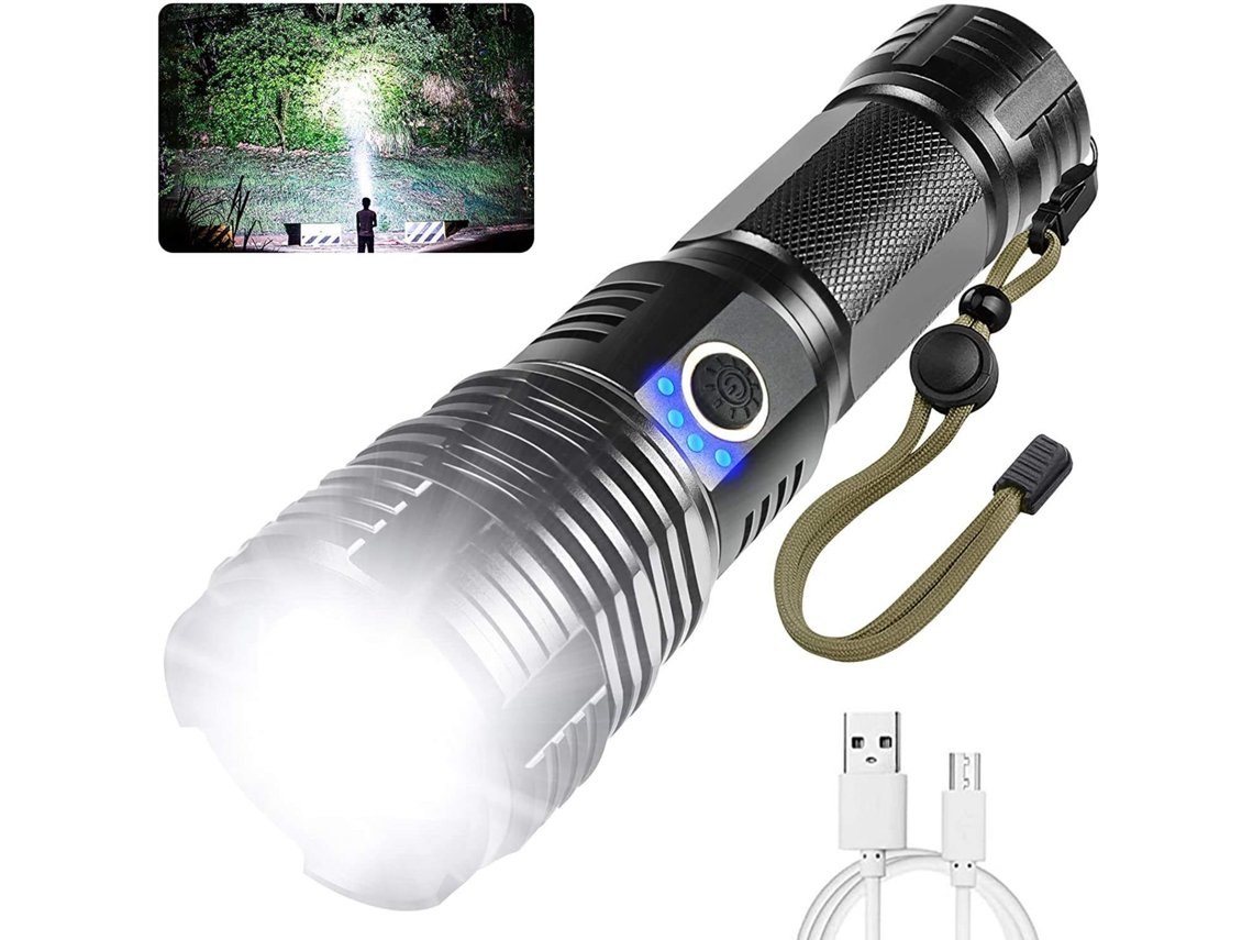 Linterna Portátil Recargable Con Láser Blanco Ultrabrillante, Zoom Ajustable, Indicador De Batería Y Múltiples Modos, Ideal Para Actividades
