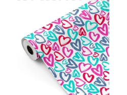 Rollo Papel Regalo Corazones 62cm X 80m Bobina Resistente San Valentín Eventos - Fp Fiesta Paper