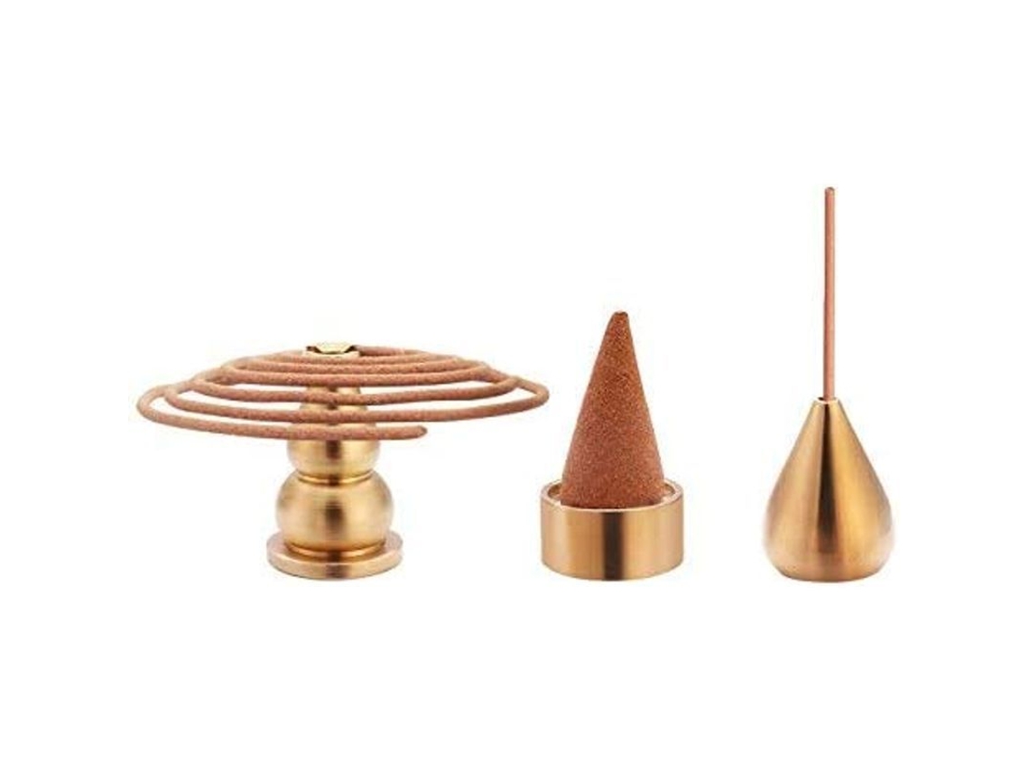Porta Incienso De Metal, 3 Estilos: Cono, Espiral Y Varilla, Para El Hogar, Yoga Y Como Regalo.