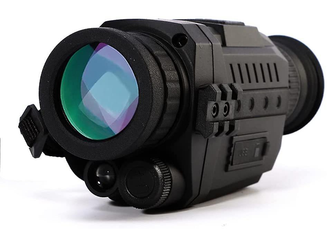 Monocular de visión nocturna 5x35, digital, infrarrojo, HD, reproducción de fotos y vídeos, para exteriores, vigilancia, seguridad, caza, senderismo, color negro, Yizhood