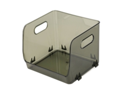 Caja De Almacenamiento Transparente Apilable Con Mango Para Oficina Verde Pet Impermeable Y Antipolvo