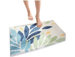 Alfombrilla De Baño Antideslizante Con Estampado De Hojas, Suave Y Lavable.