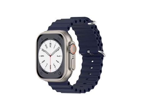 Correa de Silicona Ocean Wave para Apple Watch Series 9 45mm Azul Oscuro