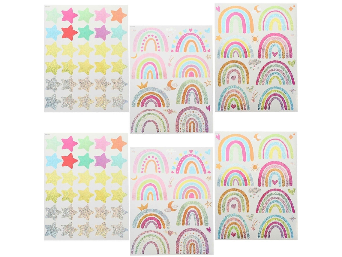 Pegatinas decorativas de arcoíris, lindas pegatinas para usar en botellas de agua, 24 unidades.