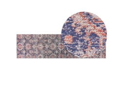 Alfombra de pelo corto BELIANI Kurin de Algodón Azul 80x300