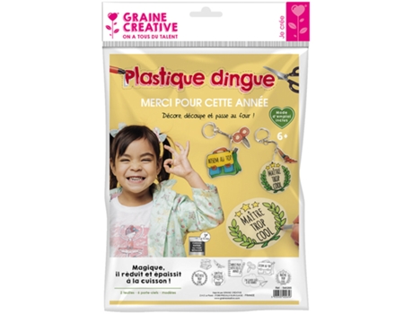 Juego Criativo GRAINE CRÉATIVE Kit Maluco de Plástico 6 Chaveiros Fim Do Ano Letivo