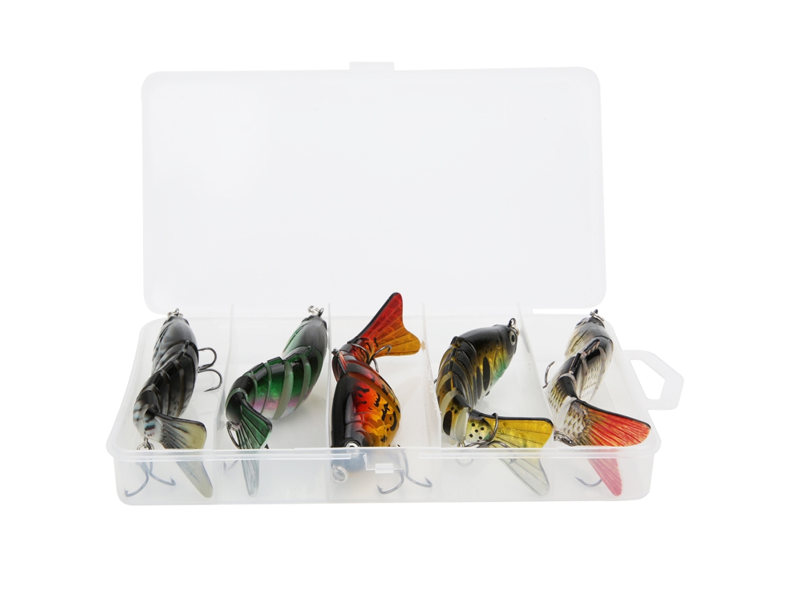 5 Señuelos Artificiales De Pesca De 10 Cm, Hundibles Y Oscilantes, Con Anzuelo, Para Pesca Con Equipo De Pesca Resistente.