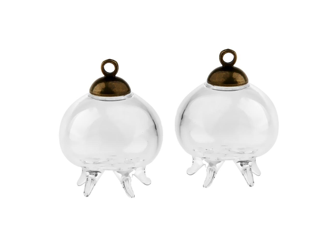2 Mini Botellas Vacías de Vidrio con Forma de Medusa, Colgantes para Tarros de los Deseos, Color Negro Rosewell