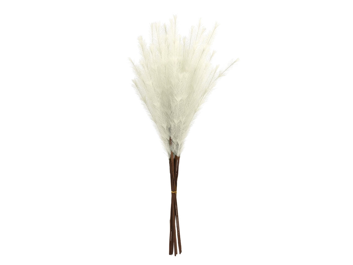 10 flores artificiales de hierba melica para decoración de bodas y hogar (blancas)