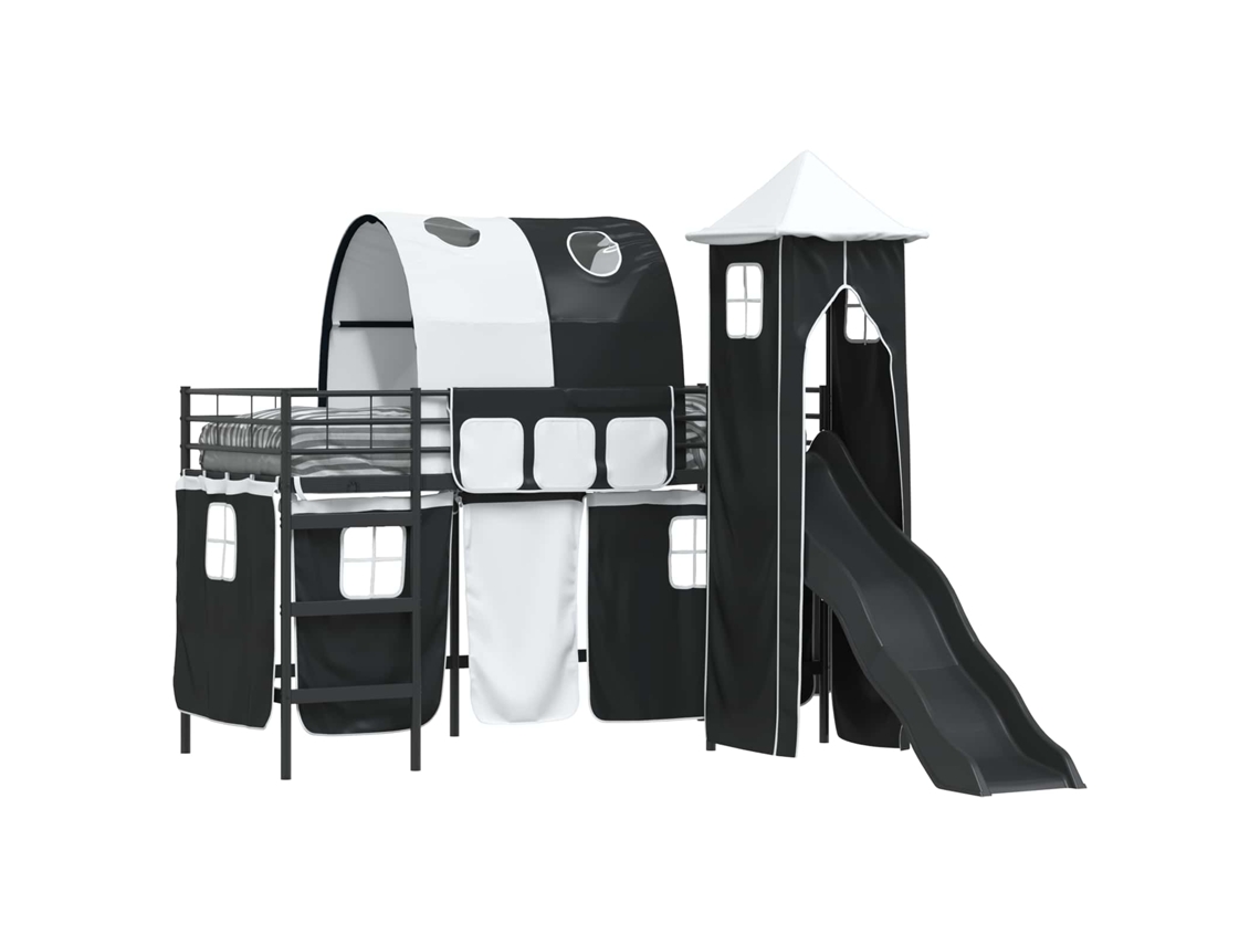 Maison Exclusive - Estructura De Litera Para Niños Negro 74,5 X 190 Cm Metal