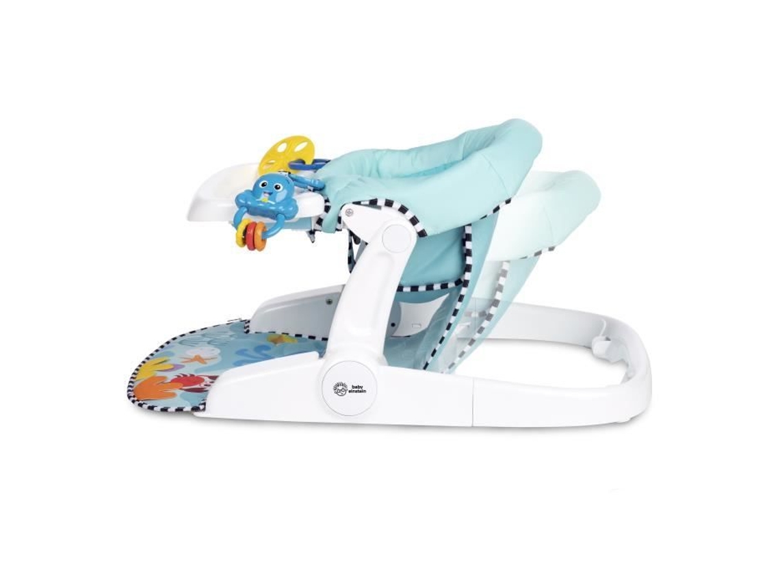 Asiento de aprendizaje para bebés Opus y Neptune de Baby Einstein: soporte para bebés, 2 posiciones de asiento, mesa de actividades Ocean de Baby Einstein