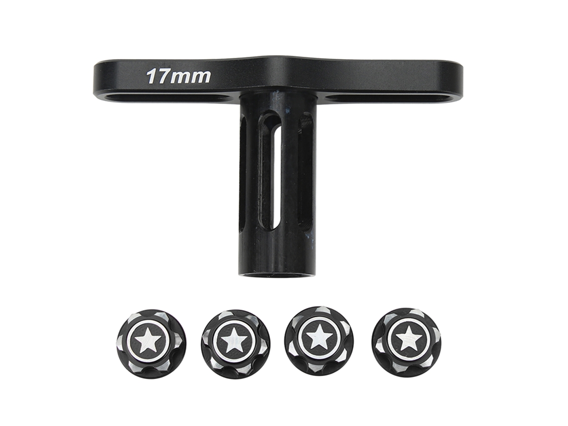 Llave Hexagonal De 17 Mm Y Tornillos Para Coche Rc Traxxas 1/10 1/8, Funda De Aluminio Negra