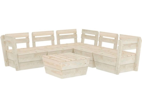 Conjunto 6 Muebles de palés para jardín VIDAXL madera de abeto impregnada