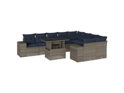 Maison Exclusive - Conjunto De Sofá De Jardín De 10 Piezas Con Cojines, Poliratán Gris
