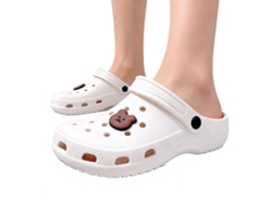 Zuecos/chanclas Casuales De Verano Para Mujer, Antideslizantes, De Doble Uso, Con Bonito Estampado, Blancas, Talla 38/39.