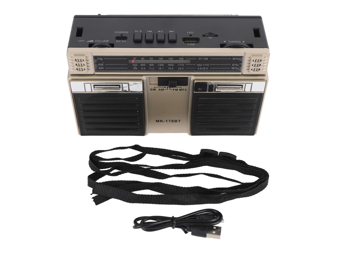 Radio portátil (radio AM/FM SW, altavoz Bluetooth)