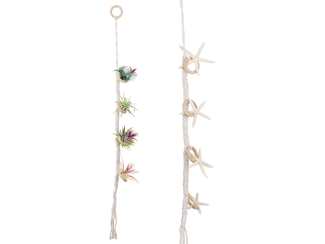 Porta plantas de aire colgantes con flecos tejidos decorativos
