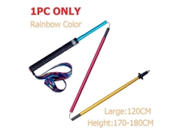 Bastón de trekking plegable y ligero E4201 con sistema de liberación rápida, ideal para senderismo, correr y rutas, fabricado en fibra de carbono.