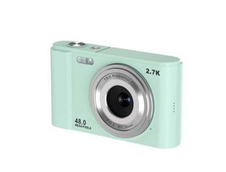 Cámara digital HD para fotografía casera Full HD 2.7K 48Mp 16X Verde claro + Tarjeta de memoria 32G