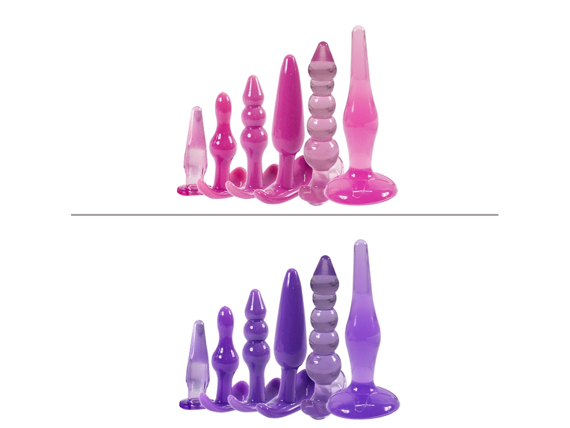 Conjunto 6 Tapones Anal Silicona Juguetes Sexo Adulto Estimulador Clítoris G-spot