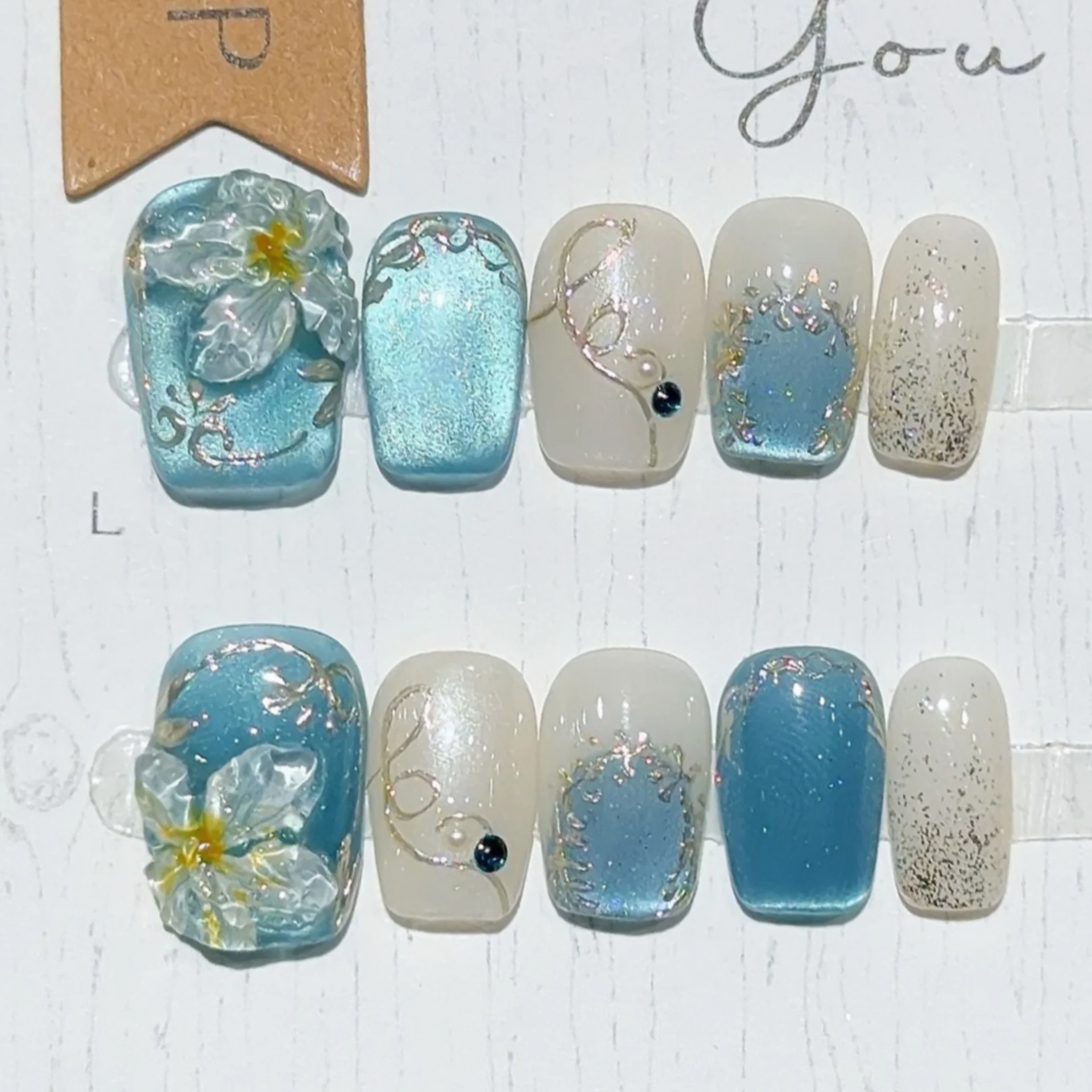(f006-s) Juego De 10 Pegatinas Para Uñas Postizas, Manicura Francesa Corta Estilo Ballet, Manicura De Presión.